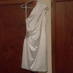 One Shoulder Satin Dress